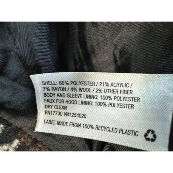 Mossimo Supply Co. Womens Tribal Aztec Pattern Hooded Coat S/P Black Red - Picture 5 of 16